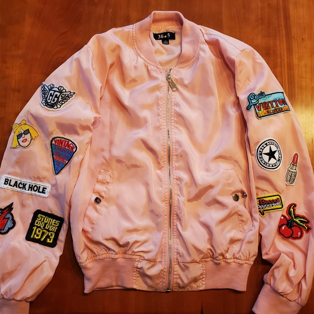 Pink Bomber Patch Jacket